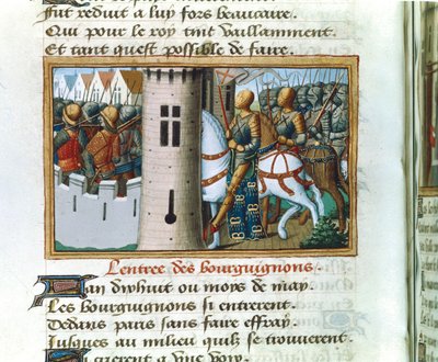 De Intocht van de Bourgondiërs in Parijs, 14 mei 1418, ca. 1484 door Unbekannt