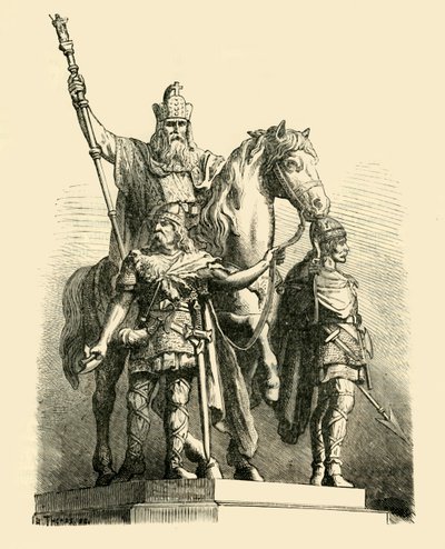 Ruiterstandbeeld van Karel de Grote, Parijs, 1890 door Unbekannt