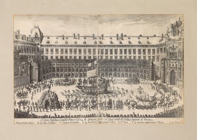 Ruiterballet op de binnenplaats van de Weense Hofburg, 1667 door Unbekannt