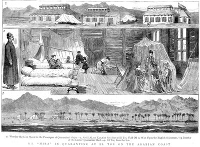 Europeanen in een pokkenquarantainekamp in El Tor, Noord-Afrika, 1884 door Unbekannt