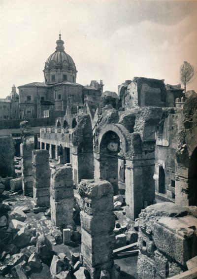 Opgravingen van het Forum van Julius Caesar in Rome, ca. 1932 door Unbekannt