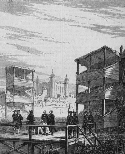 Executie van Lord Derwentwater op Tower Hill Uit een oude prent, 24 februari 1716, ca. 1880 door Unbekannt
