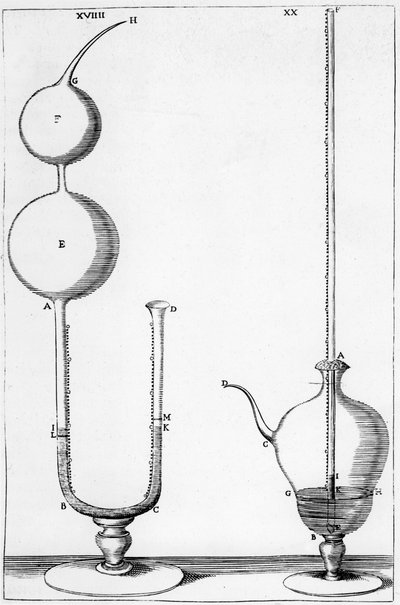 Experimentele barometers gebruikt door de Accademia dell Cimento, Florence, Italië door Unbekannt