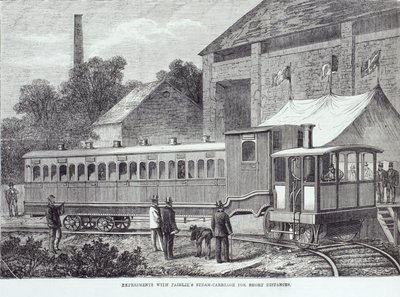 Experimenten met Fairlies stoomwagen voor korte afstanden, augustus 1869 door Unbekannt