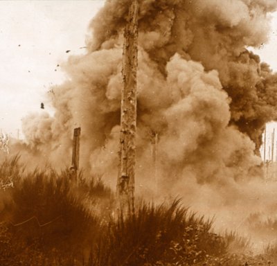 Explosie van een mijn, Vogezen, Oost-Frankrijk door Unbekannt