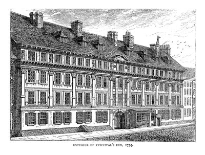 Exterieur van Furnivals Inn, 1754 door Unbekannt