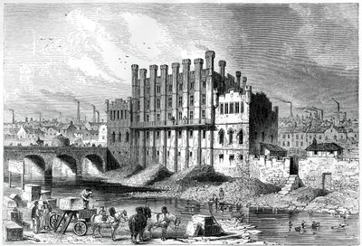 Buitenaanzicht van de Kasteelmaalderij in Sheffield, 1886 door Unbekannt