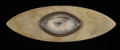 Oogminiatuur op een elliptische ivoren doos, ca. 1800 door Unbekannt