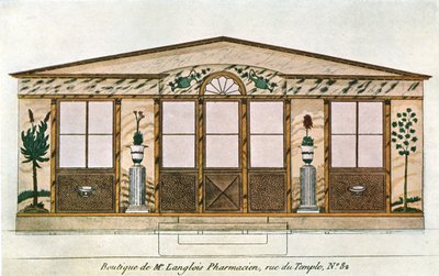 Gevelschildering van Langlois Apotheek, Parijs, Frankrijk, 1928 door Unbekannt