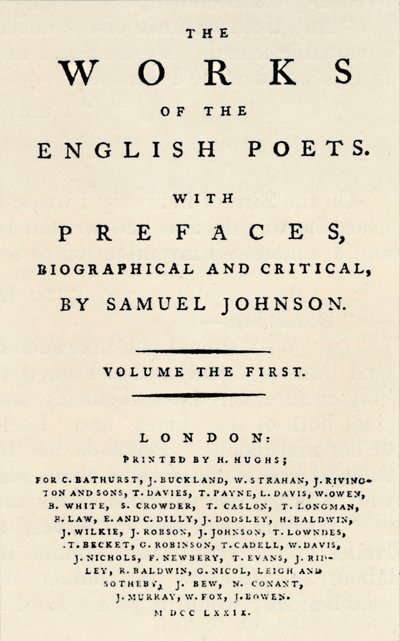 Facsimile titelpagina van de eerste editie van The Works of the English Poets door Unbekannt