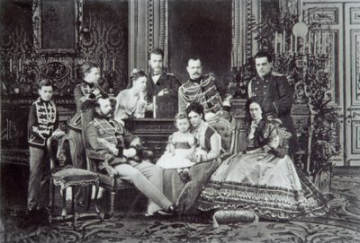 Familieportret van Tsaar Alexander II van Rusland door Unbekannt