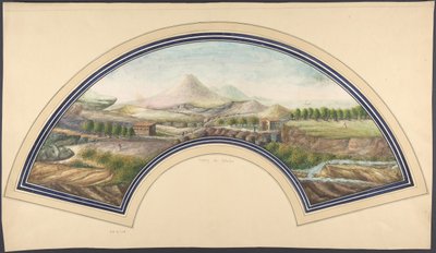 Waaiervorm met de Vesuvius, 19e eeuw door Unbekannt