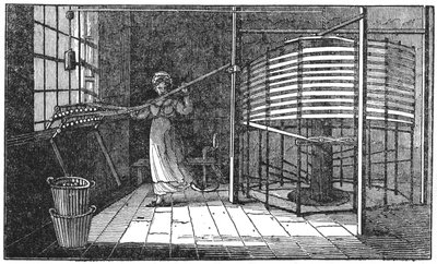 Vrouwelijke zijdenwerker, Spitalfields, Londen, 1833 door Unbekannt