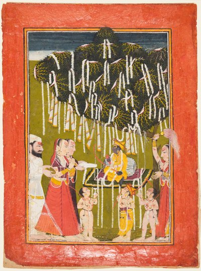 Vruchtbaarheidsverering van Krishna, c. 1720-25 door Unbekannt