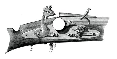 Vuursteen of snaphance van Haddon Hall, Derbyshire, ca. 1620, ca. 1880 door Unbekannt