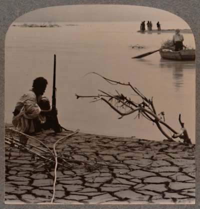 Vissers bij de Dode Zee: scheuren aan de kust, ca. 1900 door Unbekannt