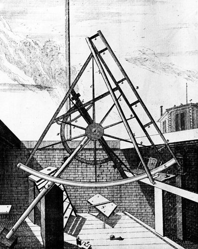 Flamsteeds equatoriaal gemonteerde sextant met telescoop, 1725 door Unbekannt
