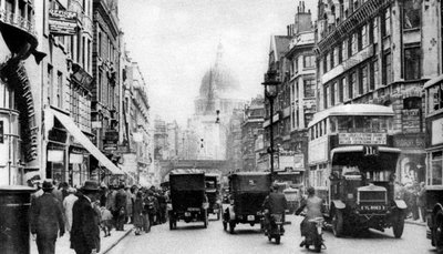 Fleet Street gezien vanaf Salisbury Court, Londen, 1926-1927 door Unbekannt