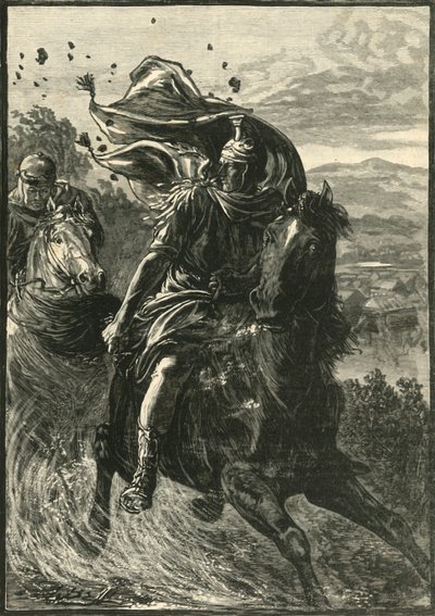 Vlucht van Pompeius van het slagveld van Pharsalia, 1890 door Unbekannt