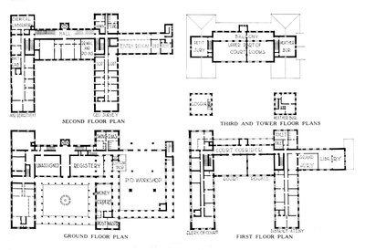 Plattegronden, Federaal Gebouw, Honolulu, Hawaï, 1924 door Unbekannt