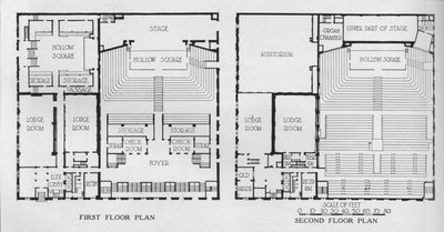 Plattegronden, de Vrijmetselaarstempel, Birmingham, Alabama, 1924 door Unbekannt