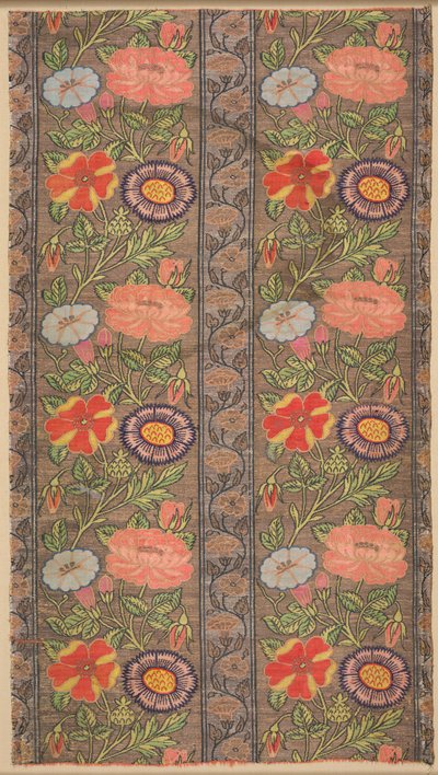 Bloemgestreept zijde op een gouden ondergrond, 1600-1650 door Unbekannt