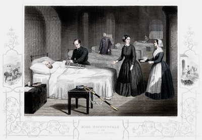 Florence Nightingale in het ziekenhuis van Scutari, ca. 1860 door Unbekannt