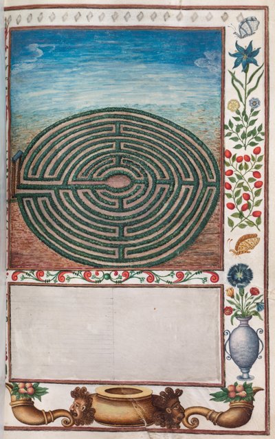 Florilegium: pagina 15 recto doolhof tuin, 1608 door Unbekannt