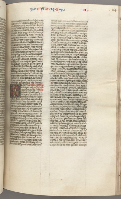 Fol. 184r, Ezra II, gehistorieerde initiaal E, een priester die een altaar bewierookt, c. 1275-1300 door Unbekannt