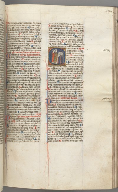 Fol. 230r, Psalm 97, gehistorieerde initiaal C, twee geestelijken zingend bij een lessenaar, ca. 1275-1300 door Unbekannt