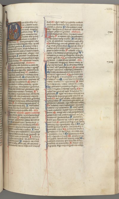 Fol. 233r, Psalm 109, gehistorieerde initiaal D, God de Vader en Zoon..., ca. 1275-1300 door Unbekannt