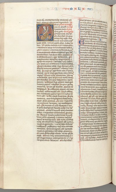 Fol. 368v, Malachi, gehistorieerde initiaal O, Malachi zittend met een rol, c. 1275-1300 door Unbekannt