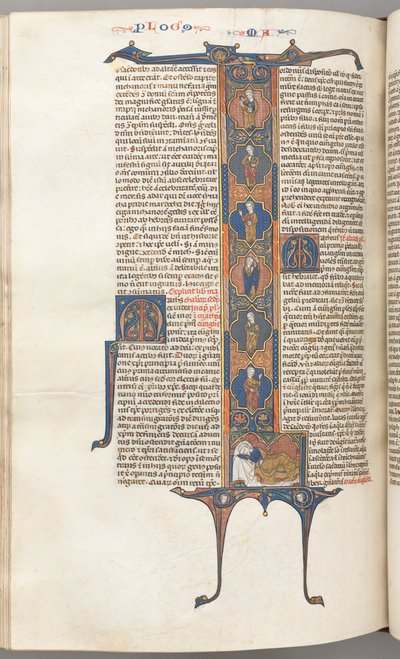 Matthew, volledige historiated initiaal L, de boom van Jesse, met een slapende Jesse door Unbekannt