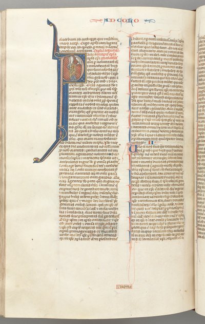 Fol. 453v, Kolossenzen, gehistorieerde initiaal P, Paulus pratend met de buste van God boven, ca. 127 door Unbekannt