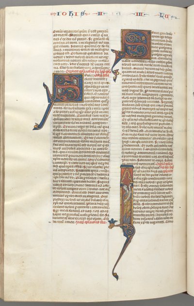 Fol. 481v, Judas, gehistorieerde initiaal I, Judas staande met een rol, ca. 1275-1300 door Unbekannt