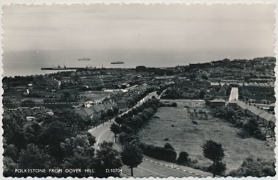 Folkestone vanaf Dover Hill, eind 19e-begin 20e eeuw door Unbekannt