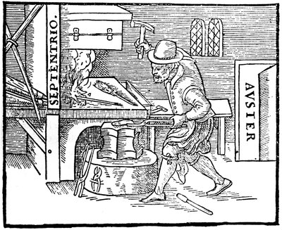 Het smeden van een magneet, 1600 door Unbekannt