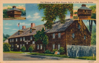 Fort Western en Blokhuizen, Augusta, Maine door Unbekannt