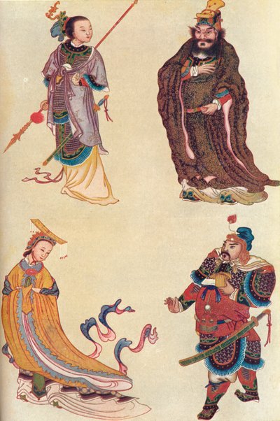 Vier beroemde figuren in de Chinese geschiedenis, 1907 door Unbekannt