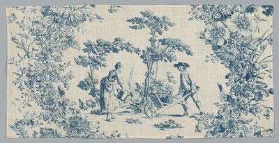 Fragment van Gedrukt Katoen, ca. 1785 door Unbekannt