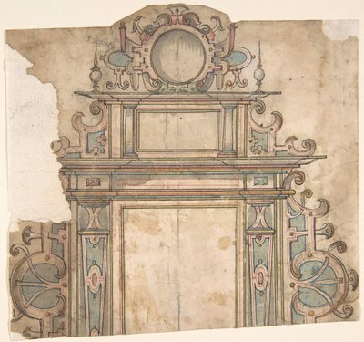 Fragment van ontwerp voor architecturaal frame door Unbekannt