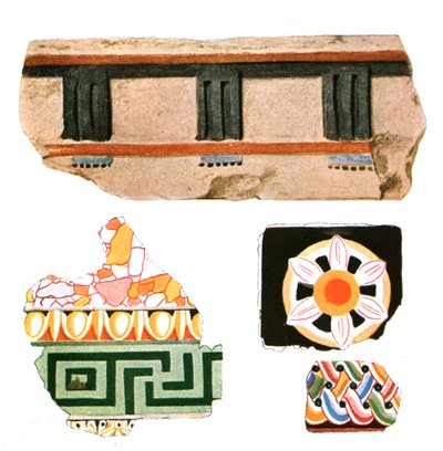 Fragmenten van decoratie uit Delos, Griekenland, 1928 door Unbekannt
