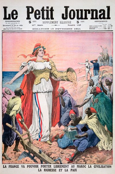 Frankrijk biedt beschaving, rijkdom en vrede aan Marokko, 19 november 1911 door Unbekannt