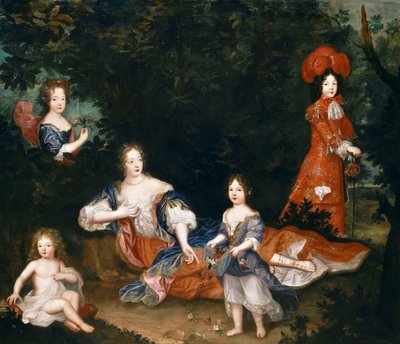 Françoise-Athénaïs de Rochechouart, markiezin de Montespan 1640-1707 en haar kinderen door Unbekannt