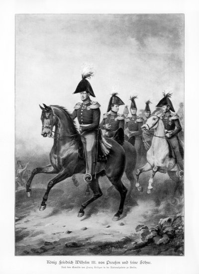 Frederik Willem III, koning van Pruisen, en zijn zonen, 1900 door Unbekannt