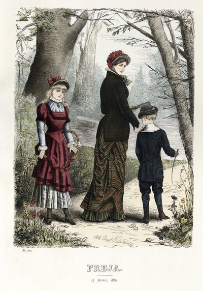 Freja- geïllustreerd Scandinavisch modetijdschrift 1881, illustratie nr. 8 door Unbekannt