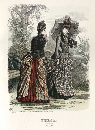 Freja- geïllustreerd Scandinavisch modetijdschrift 1885, illustratie nr. 13 door Unbekannt