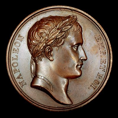Franse bronzen medaillon met afbeelding van Napoleon door Unbekannt