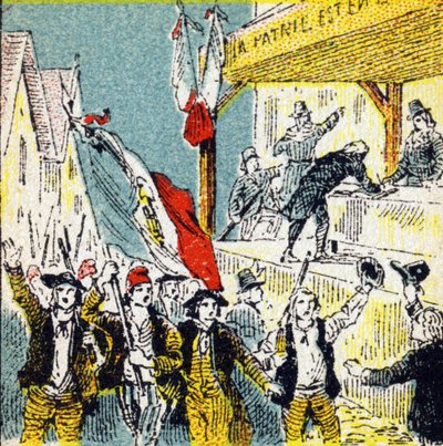 Franse Revolutie: de vrijwillige corollings van de revolutionairen (uit Histoire de France) door Unbekannt