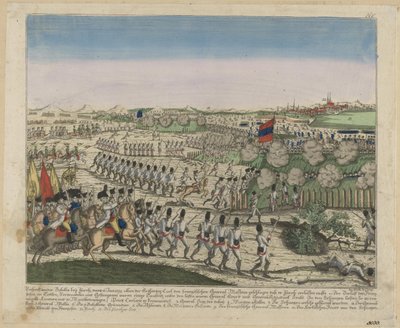 Franse en Russische troepen op de Zürichberg in de Eerste Slag bij Zürich, ca. 1810 door Unbekannt
